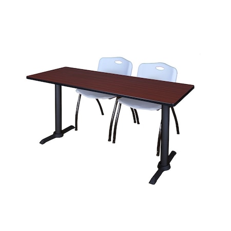 Cain Rectangle Tables > Training Tables > Cain Training Table & Chair Sets, 72 W, 24 L, 29 H, Mahogany MTRCT7224MH47GY